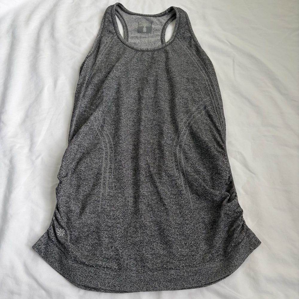 Athleta Gray Seamless Racerback Tank Top Size M Ruched Athletic Yoga